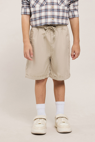 R&B Solid Shorts with Drawstring Waist