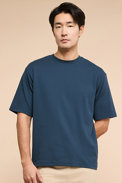 R&B Solid T-Shirt with Crew Neck and Short Sleeves