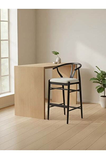 Gazzini Furniture Windsor İskandinav Ahşap Bar Sandalyesi