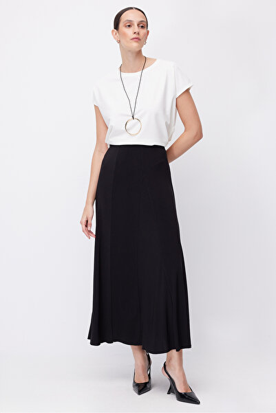 PAULMARK Women's High Waist Midi Skirt