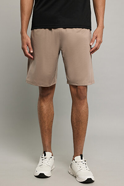 R&B Solid Active Shorts with Elastic Waist