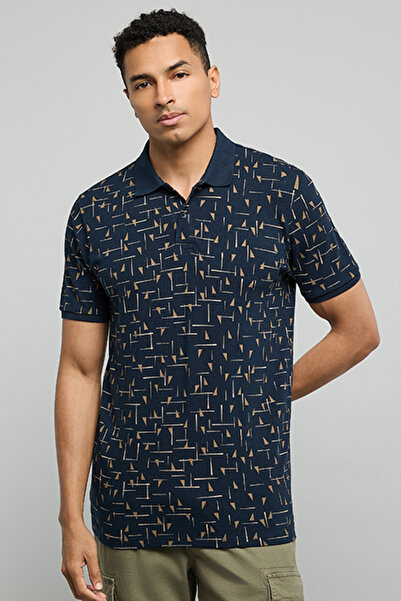 R&B Printed Polo T-Shirt with Short Sleeves