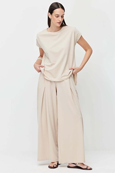 PAULMARK Παντελόνι - Μπεζ - Oversize