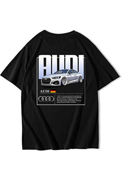 BRZ COLLECTION Unisex Oversize RS5 AUDI RS5 T-shirt Siyah