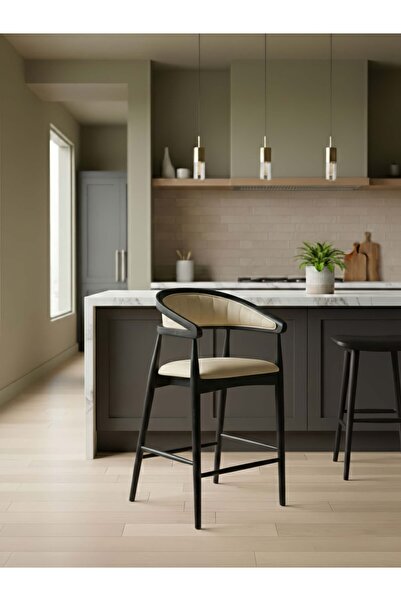 Gazzini Furniture Gazel Ahşap Bar Sandalyesi