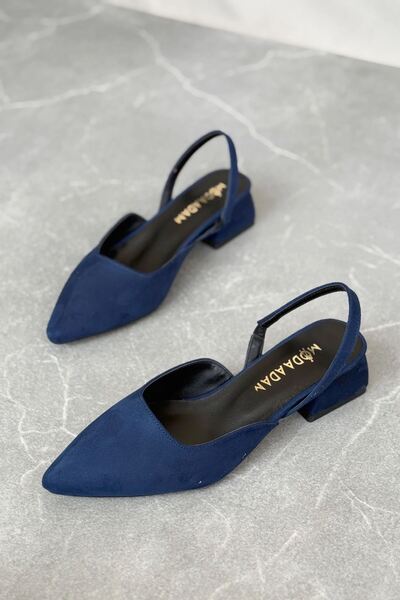 GOFFSHOES Γυναικεία παπούτσια Monaco με χαμηλό τακούνι - Μπλε ναυτικό-Σουέντ