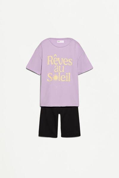 LEFTIES T-shirt ve bisikletçi taytı takımı