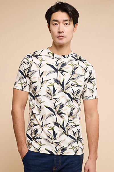 R&B Printed T-Shirt with Crew Neck and Short Sleeves