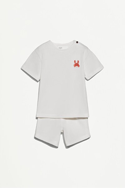 LEFTIES Kalın jarse t-shirt ve bermuda takımı