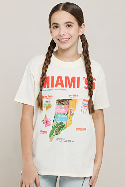 R&B Printed T-Shirt with Crew Neck and Short Sleeves