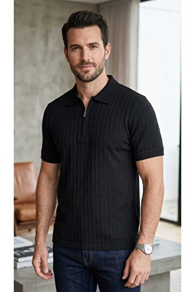 ADVANTE ΝΕΑ ΣΥΛΛΟΓΗ ΑΝΔΡΙΚΟ ΜΑΥΡΟ ΜΠΛΟΥΖΑΚΙ ΠΟΛΟ ΜΕ ΓΙΑΚΑ ΚΑΙ ΦΕΡΜΟΥΑΡ, ΣΤΕΝΗ...