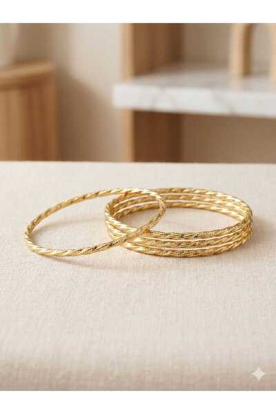 Jewerly Burgu Desenli Gold Bilezik 3'lü