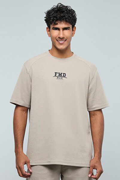 R&B Printed T-Shirt with V-Neck and Short Sleeves
