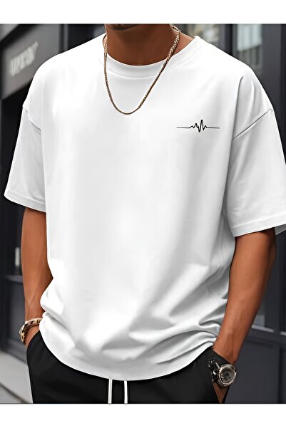 yiou trendy clothing تي شيرت رجالي بأكمام قصيرة مع طباعة صغيرة منقوشة، مثالي كـ