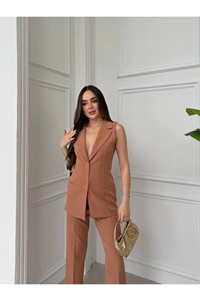 D'RECCY Γυναικείο Σετ Παντελόνι και Σακάκι με Λεπτομέρεια στα Κουμπιά