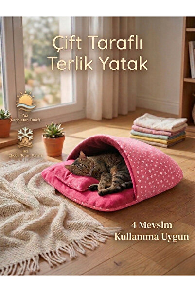 Patiderm Terlik Model Çift Taraflı Kedi Köpek Yatağı