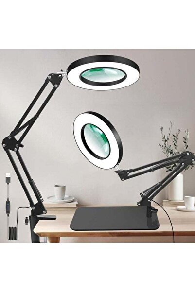 Arabest مصباح تكبير 12 ضعفًا مع حامل، إضاءة LED ثنائية الوظيفة بدون استخدام ا...