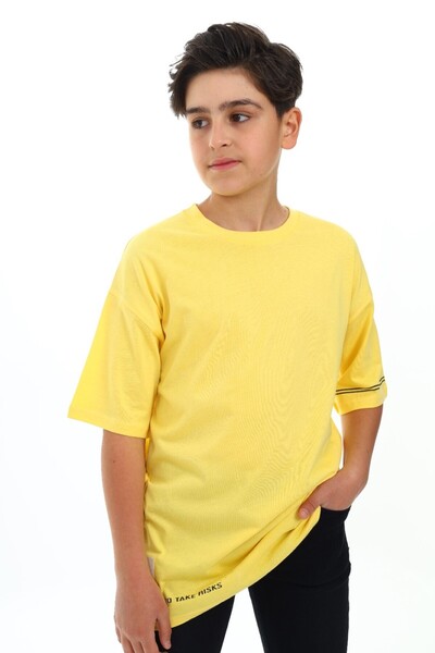 Toontoy Μπλουζάκι για αγόρια με λαιμόκοψη ποδηλάτου, ανοιχτούς ώμους, κοντό μ...