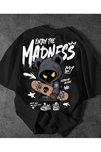 yiou trendy clothing تي شيرت gencerco Enjoy the Madness مطبوع بمقاس كبير وعال...