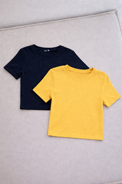 ÖZ PAMUK Γυναικεία μπλούζα 2 τεμαχίων σε μαύρο χρώμα με κορδόνι και λαιμόκοψη...