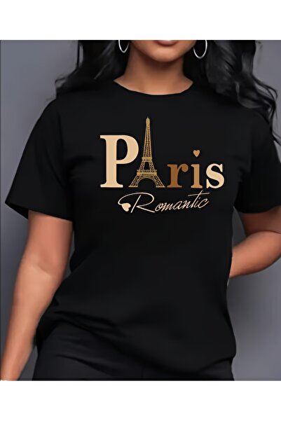 yiou trendy clothing تي شيرت نسائي مريح بأكمام قصيرة وطباعة منقوشة للرياضة وا...
