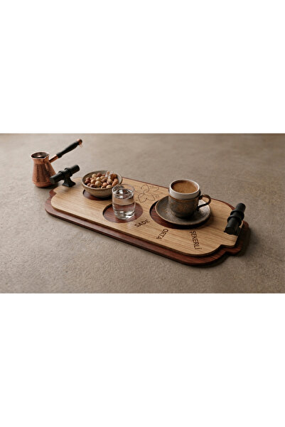 Kaplan Teknolojileri [Kaplan Teknolojileri] Dekoratif Ahşap Kahve Sunum Tepsi...