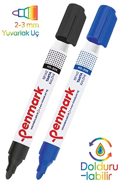Artlantis Siyah Ve Mavi Yazı Tahta Kalemi Doldurulabilir Tahta Kalemi Okul Sı...