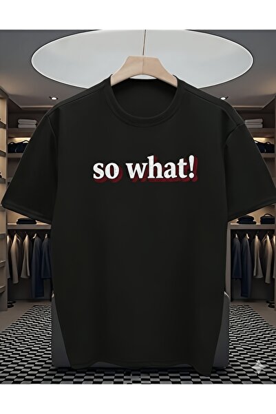yiou trendy clothing تي شيرت gencerco {so what} مطبوع بتصميم فاخر ومقاس كبير