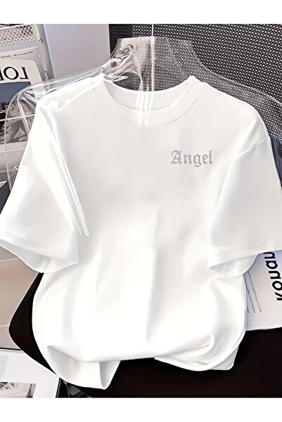yiou trendy clothing تي شيرت ميني أنجل مطبوع بتصميم فاخر ومقاس كبير