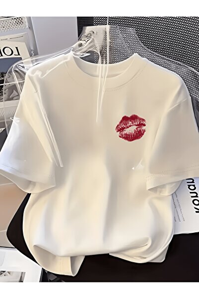 yiou trendy clothing تي شيرت فاخر كبير الحجم بتصميم خاص مطبوع بنمط مميز