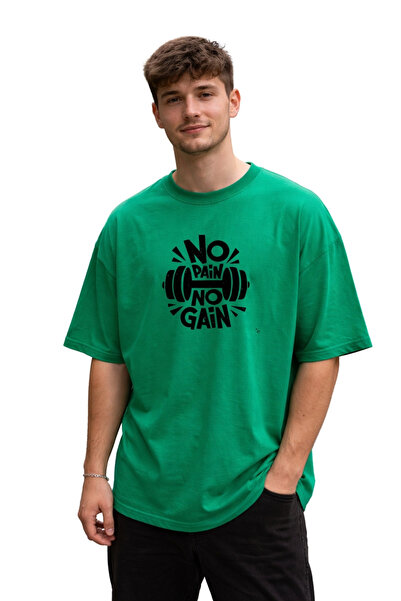 DUBU BUTİK T-Shirt - Πράσινο - Oversize