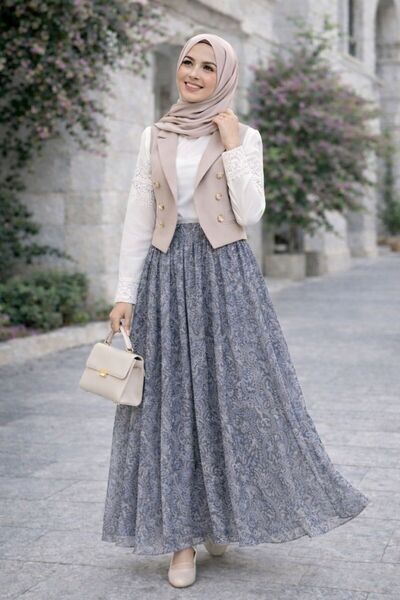 Sfg Life Moda Λιτή φούστα - Γκρι - Μακρύ