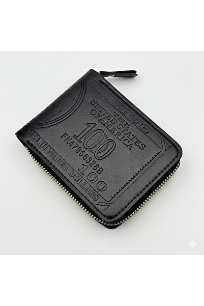 OEM Ανδρικό πορτοφόλι, οικολογικό δέρμα, 6 θήκες, σχέδιο 100 δολαρίων ΗΠΑ, κλ...