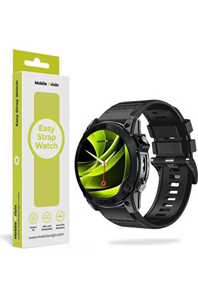 Mobile Origin Εύκολο στην εφαρμογή Λουράκι Σιλικόνης για Ρολόι Garmin 20mm Μαύρο