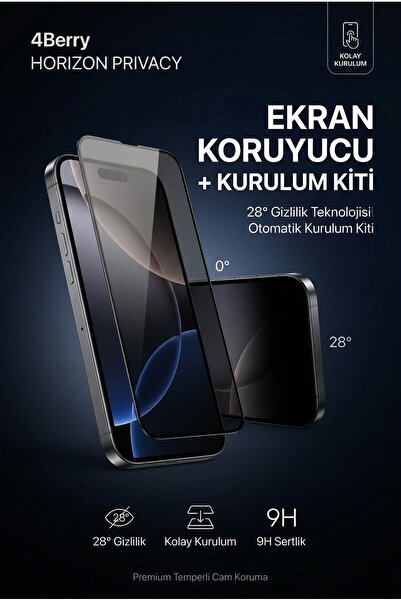 4 Berry Horizon Privacy Kurulum Kitli Ekran Koruyucu - 25KG Güçlü Koruma – HD...