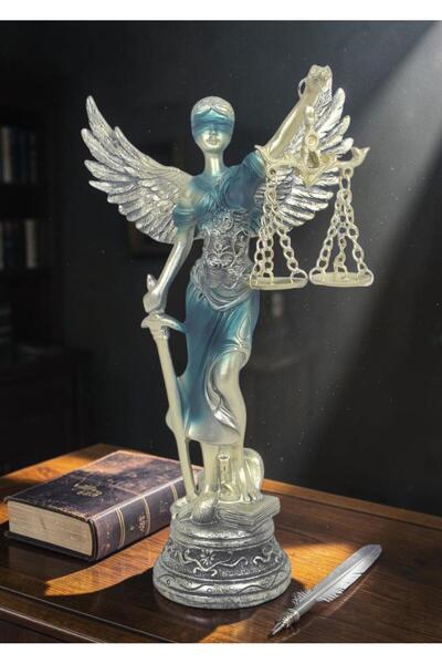 e-life shop Lüks Polyester Themis Adalet Heykeli 20 cm Dekoratif Biblo Terazi...