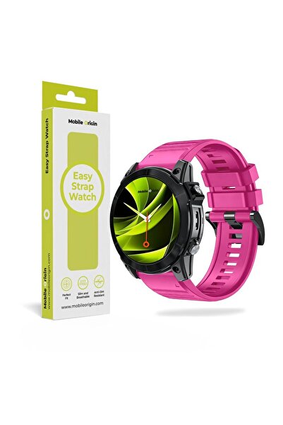 Mobile Origin Εύκολο στην εφαρμογή λουράκι σιλικόνης Garmin για ρολόι 22mm, ροζ