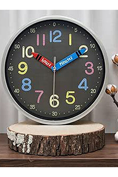 Orchid By Styli Kids Wall Clock 25 Cm Black