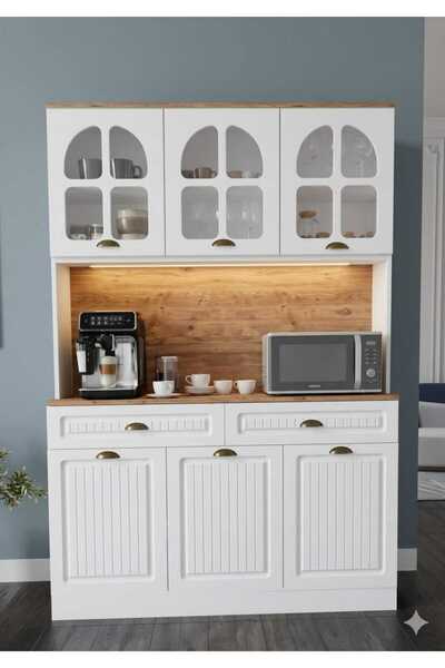 Y&A KIRAASYON ÜCRETSİZ KAHVE KÖŞESİ MUTFAK DOLABI LD IŞIKLI KAHVE KÖŞESİ