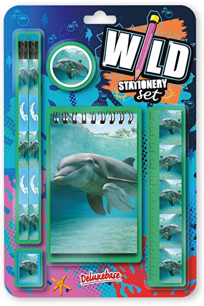 Deluxebase Wild Stationery Set - Dolphin