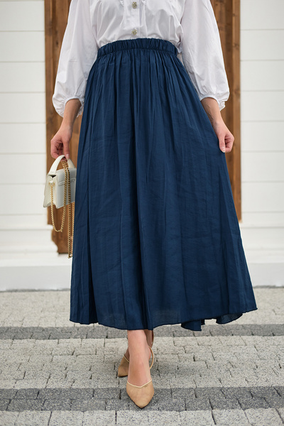 LOCCO Λιτή φούστα - Ναυτικό μπλε - Regular