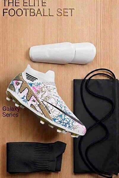 rekorsport Λευκό σετ ποδοσφαίρου με ποδοσφαιρικά παπούτσια - Προστατευτικά γι...