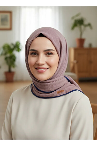 mismara وشاح من الموسلين بتصميم وردة مجففة
