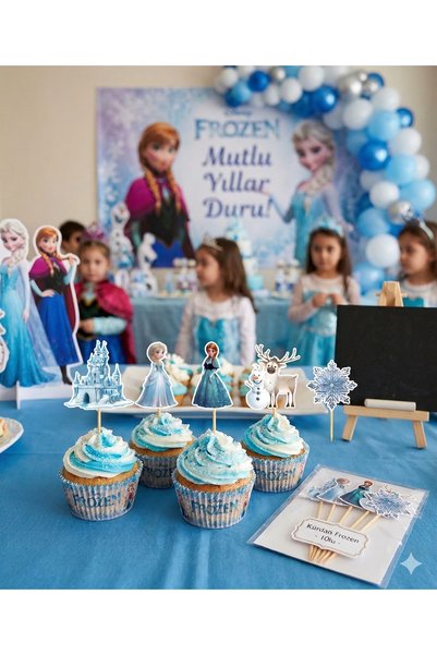 DODOMAR Frozen Themed Cake Toothpick Set 10-Piece Birthday Cupcake Decoration