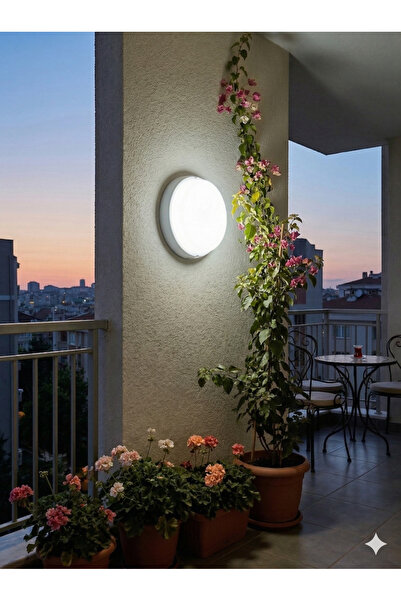 ACK Sıva Üstü Dış Mekan / Bahçe LED Tavan ve Duvar Aydınlatması 18W 6500K Bey...