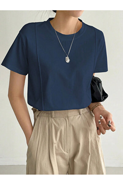 BLUE STREET Women's Plain T-Shirt Single Jersey Fabric Comfortable Fit Daily ...