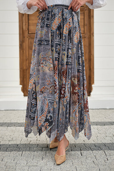 LOCCO Λιτή φούστα - Γκρι - Maxi