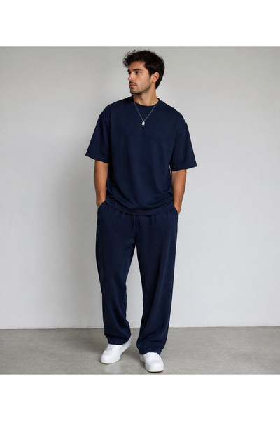More Black Men's Oversize Tracksuit Set Comfortable Fit Basic Daily Set