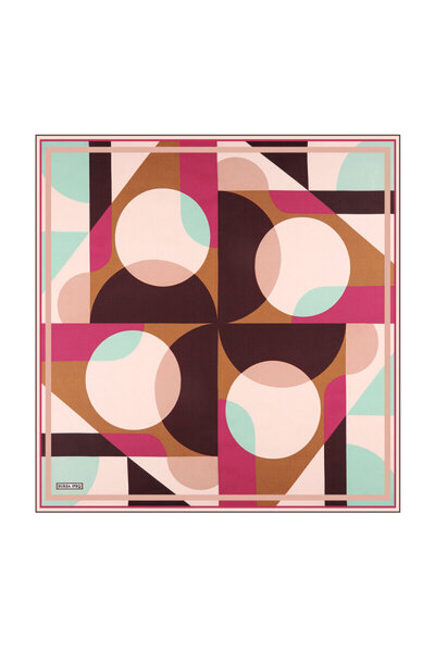 Bursa İpek Φούξια μεταξωτό μαντήλι με σχέδιο ισορροπίας