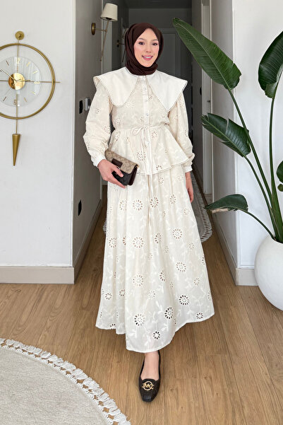 Tesettür Diyarı Σετ με hijab - Κρέμα - Δεν προσδιορίζεται